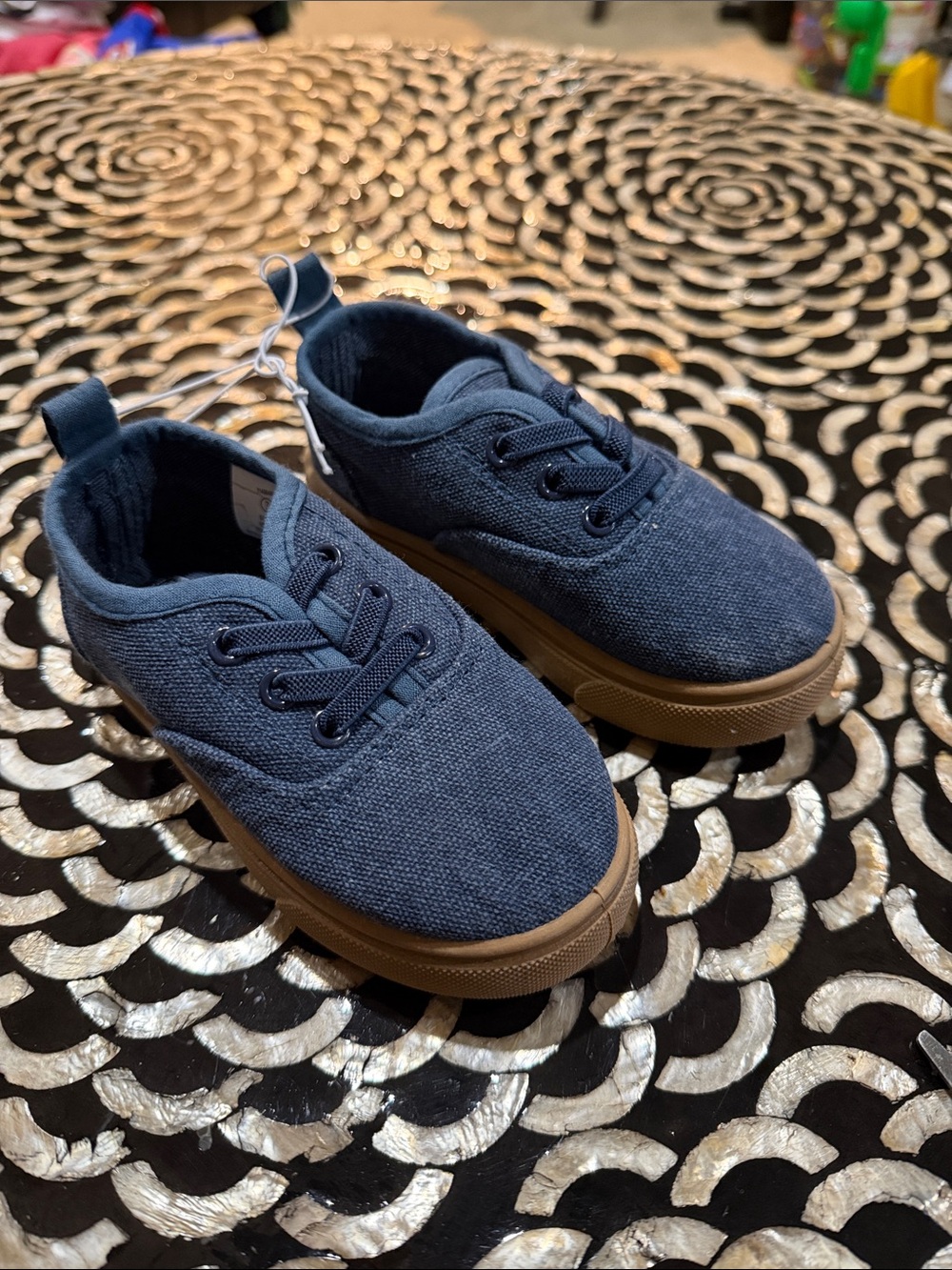 Preschool Navy Canvas Casual Shoes with Gum Sole